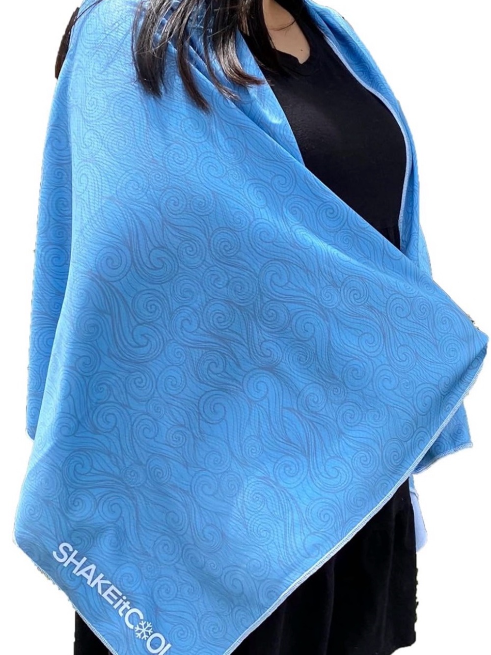 Blue Cooling Wrap for Women - Lightweight Comfort Shawl